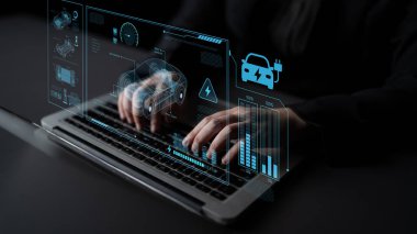 Elektrikli aracın teknik düzeni pil sistemini, güç kontrolünü, çekiş motorunu, şarj arayüzünü ve yenilenebilir ve akıllı enerji kaynaklarıyla bütünleşmeyi gösteriyor.