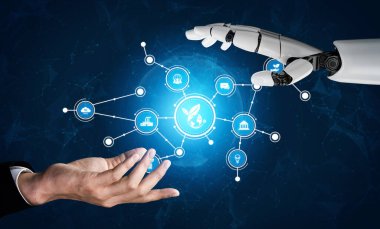 An insightful image displaying a human hand and a robotic hand reaching towards each other, symbolizing the merging of technology and humanity in a digital age. Tessel