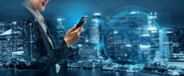 Yapay zeka sohbet robotu arayüzü otomatik kullanıcı desteği ve bilgi alışverişi için iletişimi, sohbet robotunu ve yapay zeka etkileşimini kolaylaştırır.