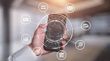 Concept of marketing online strategy using digital marketing, PPC campaigns, social media ads, and SEO analytics. Marketing online improves visibility, digital marketing drives engagement. Gist