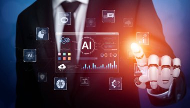 An advanced AI assistant demonstrates its own generative platform. The interface shows how this smart technology can create various forms of digital content and automate tasks. Fermion