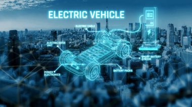 Structure of electric car showing battery system, traction motor, control units, and charging station for understanding EV functionality and energy flow Marrow