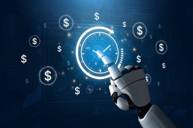 An AI assistant manages financial planning with the time is money concept. This smart system optimizes investment timelines and business productivity to maximize wealth. Fermion