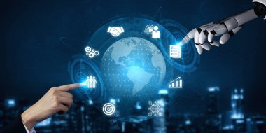 Yapay zeka, sanal analitikler, sınır ötesi planlama ve stratejik uluslararası büyüme için akıllı finansal araçlarla küresel pazarlamayı destekler. Kefil