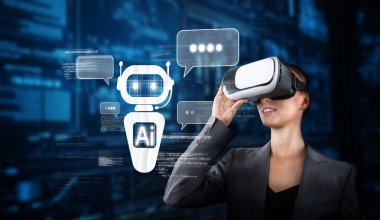 Yapay zeka teknolojisiyle çalışan sanal bir asistanın modern iletişimde makine öğrenme ve doğal dil işleme entegrasyonunu gösteren ileri teknoloji bir temsilini keşfedin. XDMCP