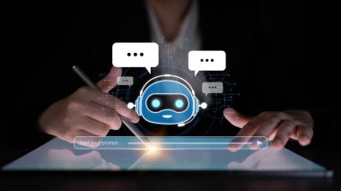 Yapay Zeka Asistanı Chatbot Prompt Mühendislik Tarafından Açıklanabilir Yapay Zeka Bilgileri ve Akıllı İş Desteği için LLM Derin Öğrenme Teknolojisi tarafından kontrol ediliyor. Eğri