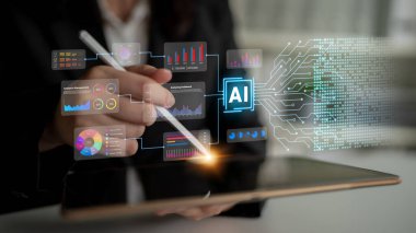 Yapay zeka, karmaşık dijital ağ üzerinden veri analizini, görselleştirmeyi ve stratejik içgörüyü geliştirir.