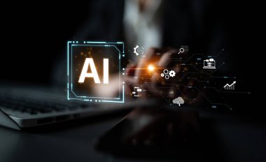 Bir Yapay Zeka platformu fikri. Sistem veri analizi, bulut hesaplaması ve büyüme için otomasyon gibi çeşitli iş süreçleriyle bütünleşir. Fermion