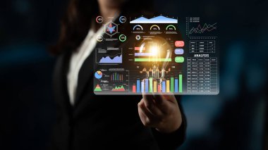 An advanced financial and business performance data dashboard. A professional interface for deep analysis of stock, product, and company metrics. Motif