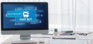 Chatbot yazılım uygulaması canlı çevrimiçi iş için otomatik olarak müşteri sorularına cevap verir