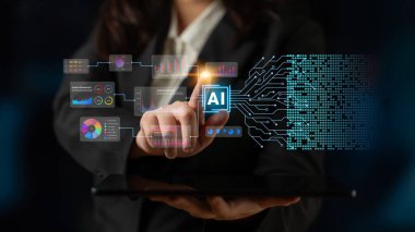 Yapay zeka, karmaşık dijital ağ üzerinden veri analizini, görselleştirmeyi ve stratejik içgörüyü geliştirir.