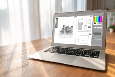 Mimari iş ve profesyonel tasarımcı için mimari tasarım modem yazılım uygulaması