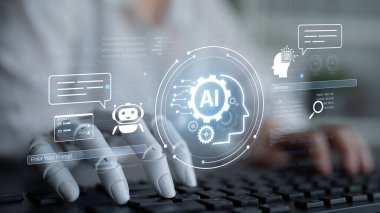 Üretken bir yapay zeka asistanı kendi kullanıcı arayüzünü gösterir. Bu platform kullanıcıların komut girmesi, AI sohbet robotuyla etkileşime girmesi ve akıllı içerik üretmesi için tasarlandı. Fermion