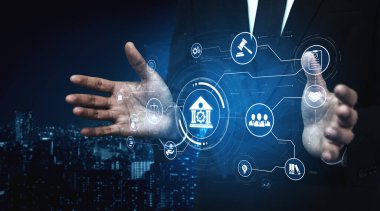 Adalet ölçeğini gösteren fütürist dijital hukuk arayüzü, dijital hukukun altını çizen, AI uyumu, dijital hukuk sistemleri ve güvenli yönetim için dijital hukuk düzenlemeleri. Eğri