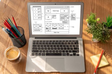 Web sitesi tasarım yazılımı çevrimiçi perakende ticaret ve e-ticaret için model şablonu sağlar