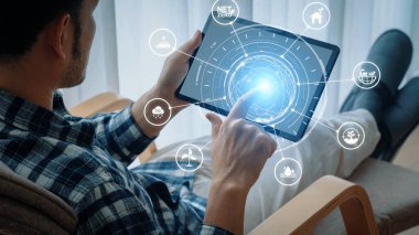 Net zero and sustainability concepts with environmental balance, digital sustainability icons, green energy goals, and eco-conscious digital business transformation for the future. Gist