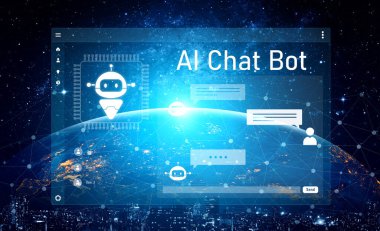 Yapay zeka sohbet robotu arayüzü otomatik kullanıcı desteği ve bilgi alışverişi için iletişimi, sohbet robotunu ve yapay zeka etkileşimini kolaylaştırır.