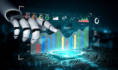 An AI dashboard for business data analysis and performance monitoring. A collection of AI generated charts for strategic company evaluation. Motif