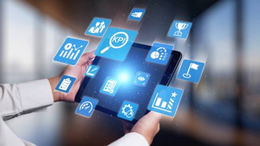 KPI simgeleri performans ölçümleri, hedefler ve başarı ölçümlerini gösterir. KPI işletmelerin ilerlemesini izlemesine yardımcı olur, KPI yönetimi destekler ve KPI strateji sonuçlarını geliştirir. Gist