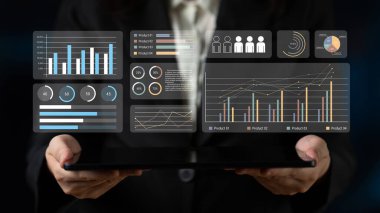 Ürün takibi, raporlama ve iş zekası için performans ölçümlerini, veri grafiklerini ve trend analizini gösteren modern bir arayüz. Ayrıştırma