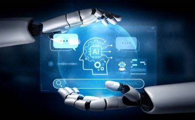 İnsan beyni ve yapay zeka entegrasyonlu gelişmiş yapay zeka arayüzü ve iş zekası için etkileşimli sanal yapay zeka arayüzü içeren gelişmiş yapay zeka bilişsel hesaplama kavramı. Korpus