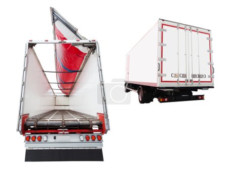 Semitrailer on white