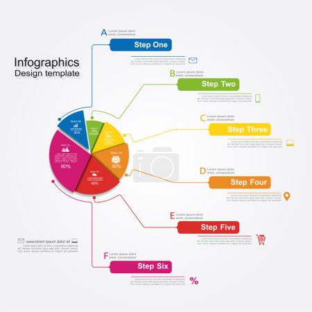 Ilustración de Plantilla de diseño infográfico con lugar para sus datos. Ilustración vectorial. - Imagen libre de derechos