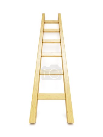 Escalera de madera cerca de pared blanca

