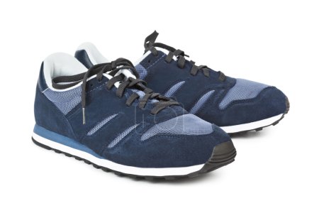 Zapatillas azules aisladas sobre fondo blanco
