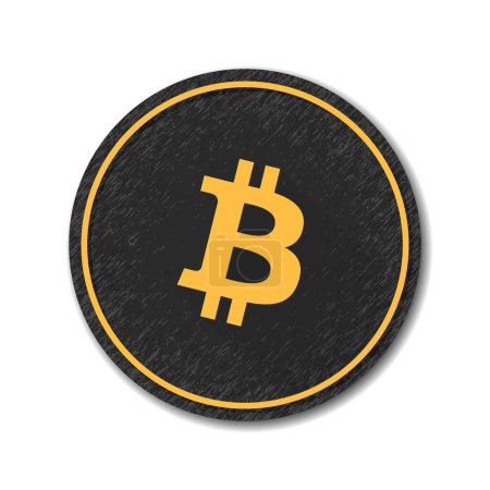Ilustración de Bitcoin criptomoneda icono botón de moneda Ilustración - Imagen libre de derechos