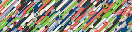 Ilustración de Color Líneas abstractas y círculos Arte Generativo fondo ilustración - Imagen libre de derechos