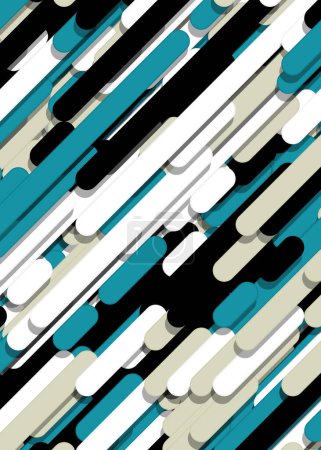 Ilustración de Color Líneas abstractas y círculos Arte Generativo fondo ilustración - Imagen libre de derechos