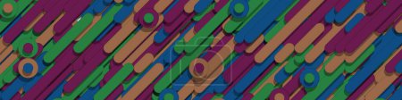 Ilustración de Color Líneas abstractas y círculos Arte Generativo fondo ilustración - Imagen libre de derechos
