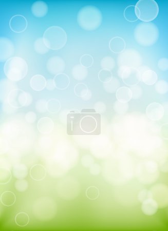 Illustration for Spring background with bokeh effects lights. vector - Royalty Free Image