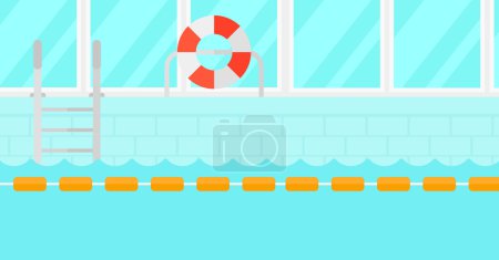 Illustration for Background of swimming pool vector flat design illustration. Horizontal layout - Royalty Free Image