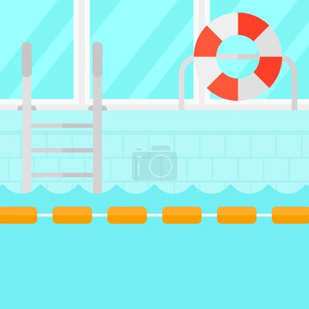 Illustration for Background of swimming pool vector flat design illustration. Square layout - Royalty Free Image