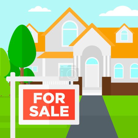 Fondo de la casa con en venta signo
.