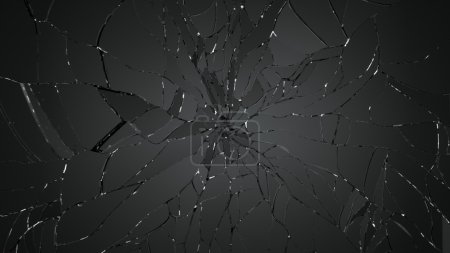 Photo for Shattered or broken glass on black. Large resolution - Royalty Free Image