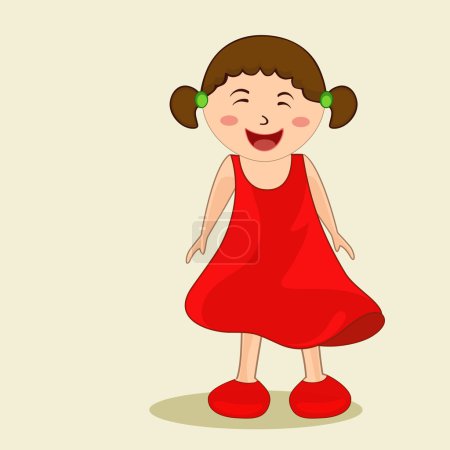 Character of a girl in happy mood.