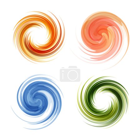 Colorful abstract icon set. Dynamic flow illustration.