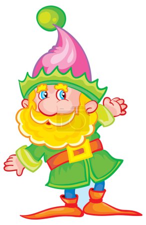 Dibujos animados feliz Gnomo
