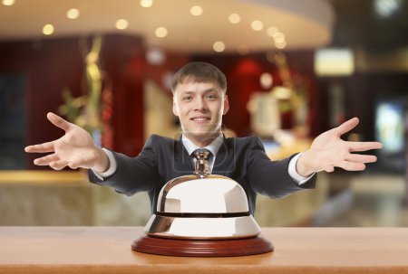 Photo for Office Concierge. Service bell at the hotel - Royalty Free Image