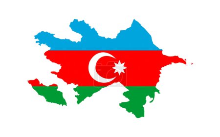 Mapa de la bandera de Azerbaiyán
