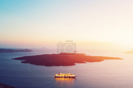 Tourist ship cruiser sailing