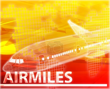 Millas aéreas airmiles Concepto abstracto ilustración digital
