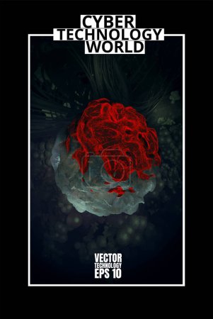 Ilustración de Fondo de banner vectorial del concepto digital de alta tecnología de tecnología abstracta - Imagen libre de derechos