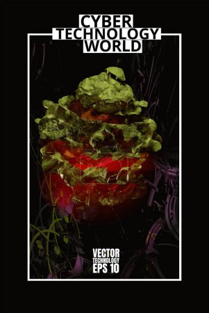 Ilustración de Fondo de banner vectorial del concepto digital de alta tecnología de tecnología abstracta - Imagen libre de derechos