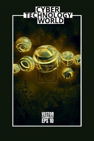 Ilustración de Fondo de banner vectorial del concepto digital de alta tecnología de tecnología abstracta - Imagen libre de derechos