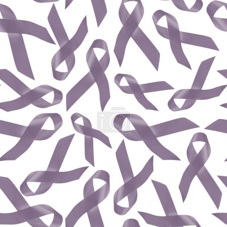 Photo for Brain cancer awareness background, seamless pattern made of grey ribbons for support. - Royalty Free Image