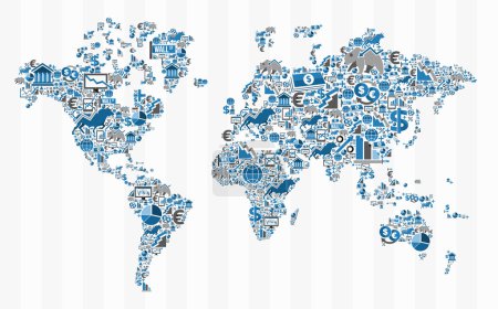 Ilustración de Ilustración del concepto de mapa mundial de finanzas bursátiles. Ideas para portada de libro, folleto y presentación web. Archivo vectorial EPS10
. - Imagen libre de derechos